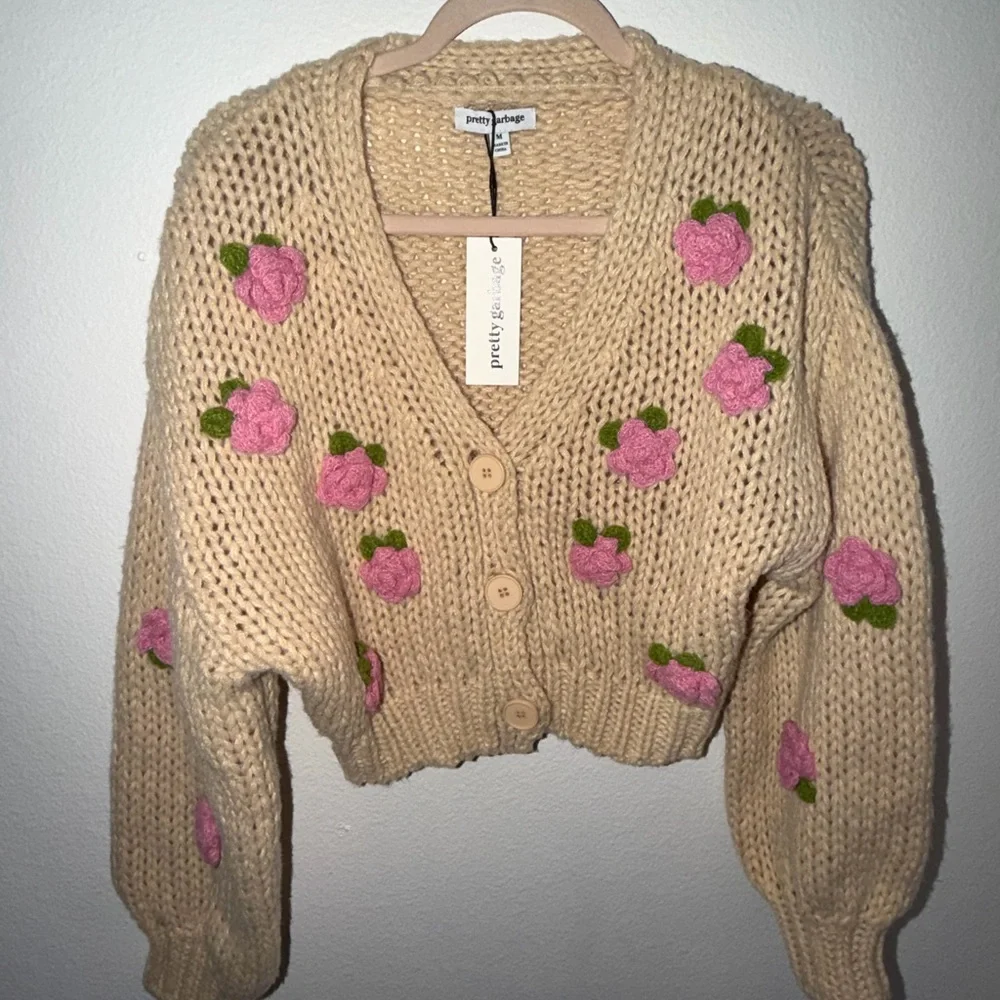 Pretty garden Chunky Knit Cardigan M NWT - Picture 2 of 5